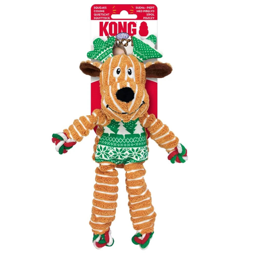 Jouet KONG Holiday Floppy Knot Rdeer